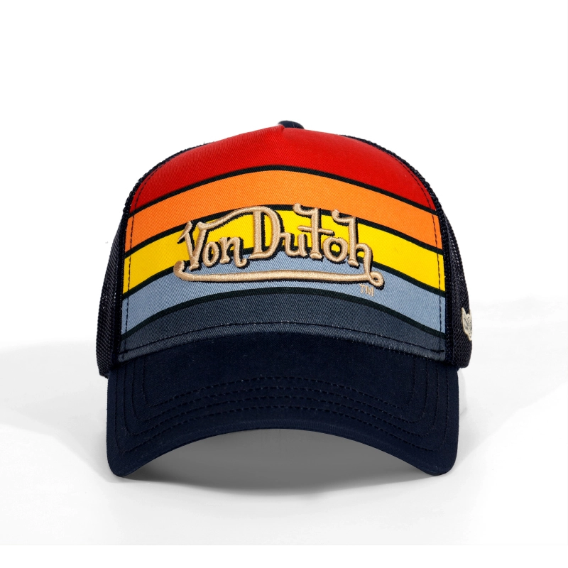 Strukturierte Trucker-Mütze mit 3D-Stickerei in mehreren Farben und 5 Panelen mit gebogener Krempe 1