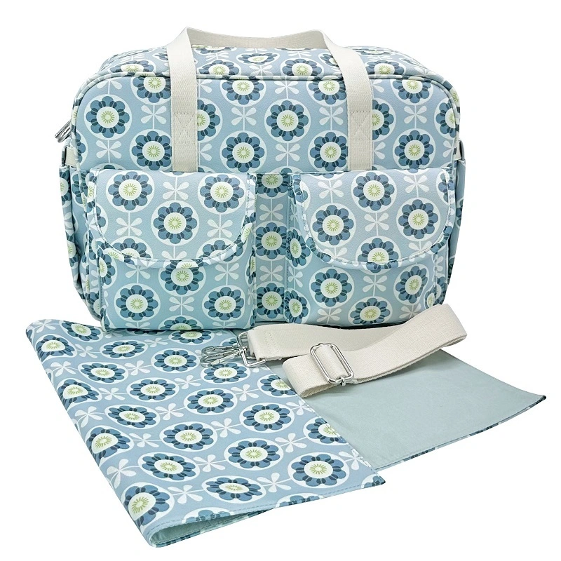 Borsa a tracolla per pannolini Voyager PU con fasciatoio Borsa per bambini impermeabile multifunzionale di grande capacità con tracolla regolabile 1