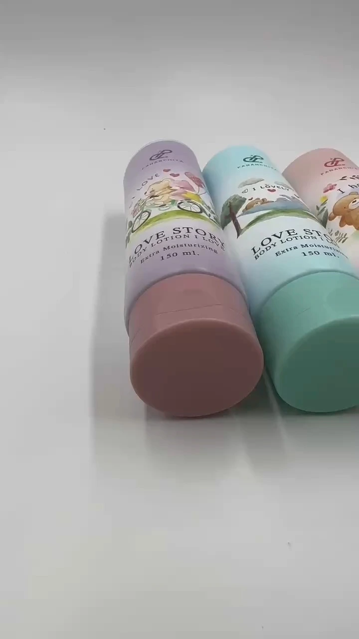 wholesale empty 100ml  white plastic PE cosmetic squeeze printing tube with flip top cover 1