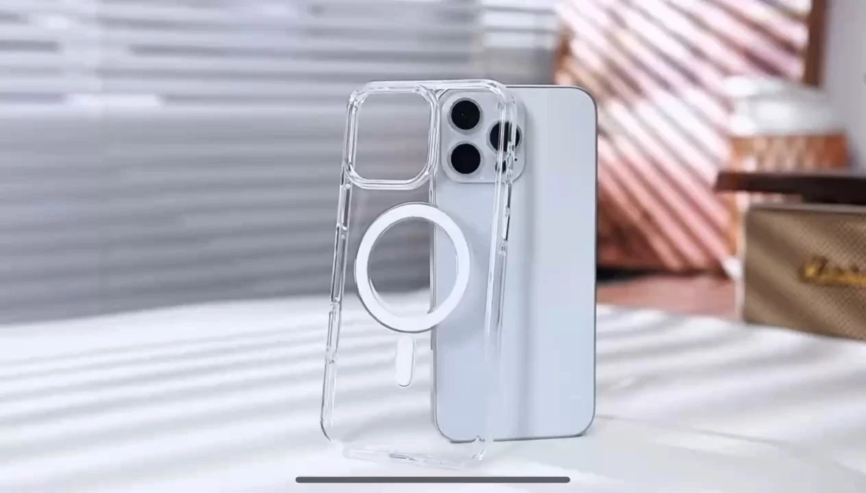 2024 Full PC Transparent Magnetic Phone Case for iPhone 16 Pro Max 1