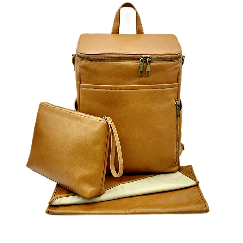 Mochila multifunción de viaje para pañales de PU con bolsillos aislados, cambiador portátil, bolsa de bebé Voyager para padres, artículos esenciales para el día a día 1