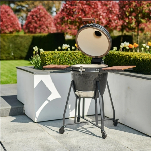 MCD 18inch ourdoor garden bbq grill Kamado ceramic brazil bbq grill smoker trolley bbq grill 1
