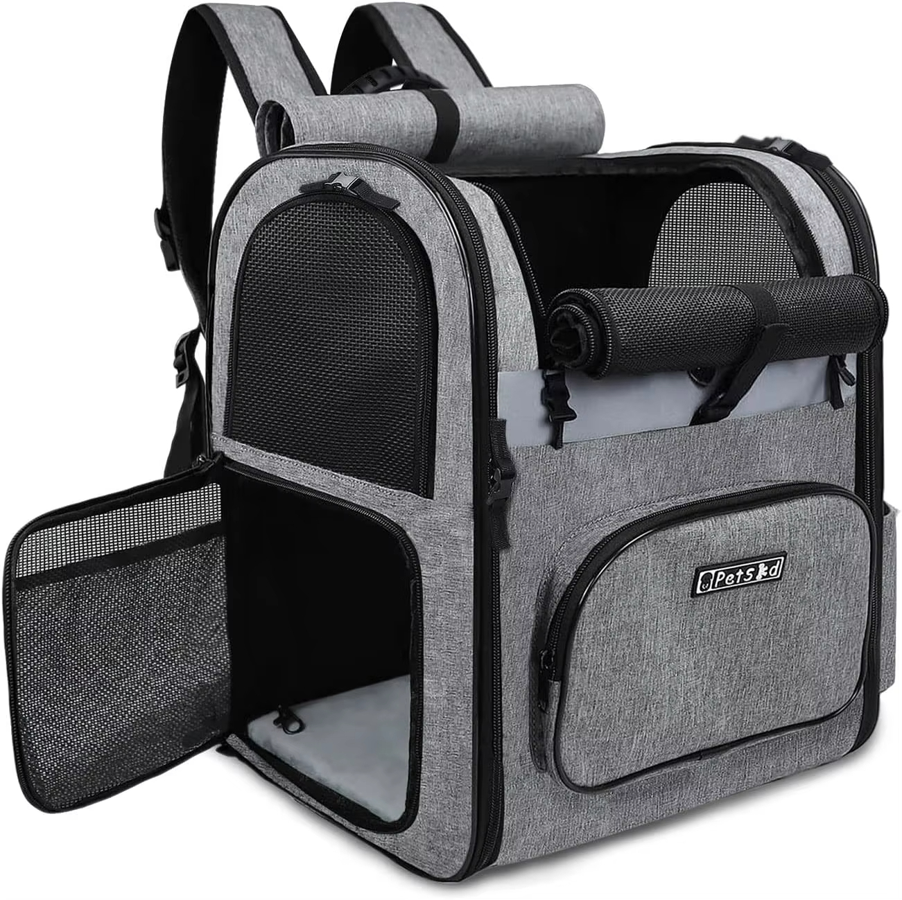 Black-High quality small pet carrier cat backpack carrier Hiking Portable 1