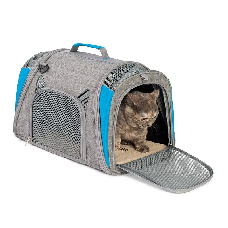 Blue-2024 The latest Breathable Pet Carrier Bag Car Mounted Dog Bag Carrier 1