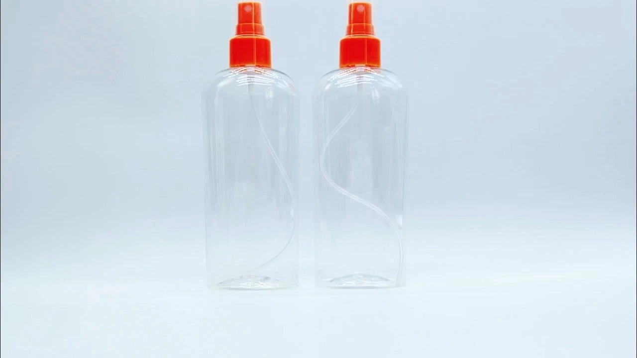 Glamorous 240ml clear transparent PET sanitizer detergent bottle with mist sprayer pump 1