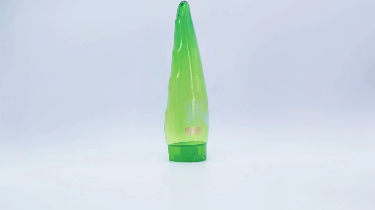 Glamorous 170ml Aloe shape Green PET transparent dish washing liquid bottle 1