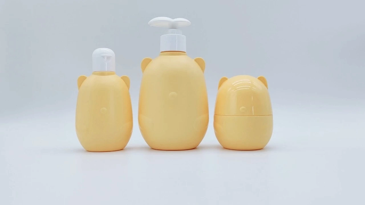 Glamorous 50g/150ml/350ml PE/PET Orange teddy bear baby bottle jars set 1