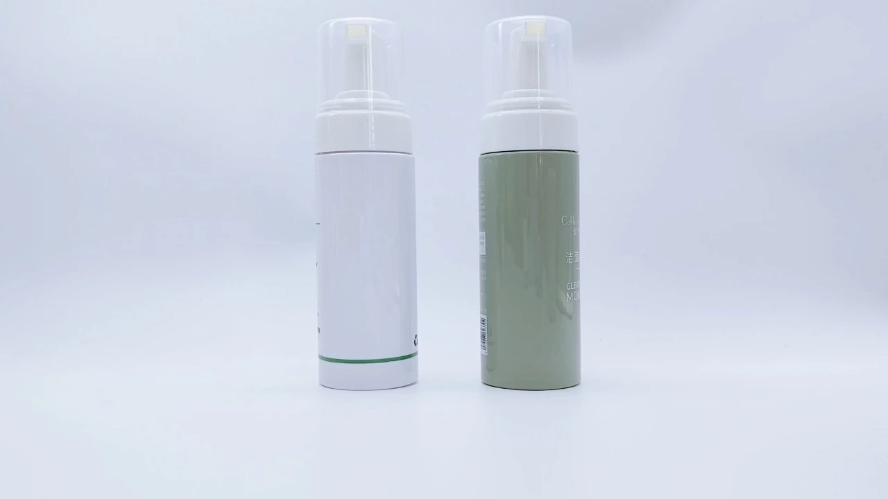 Glamorous 150ml PET White/Green skin care packaging foam soap bottle 1