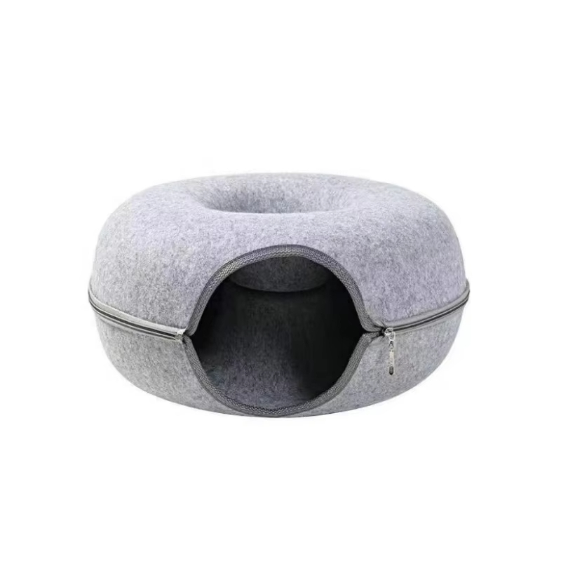 2024 new Cat Nest Round Donut Felt Pet Nest Semi-Closed Washable 1