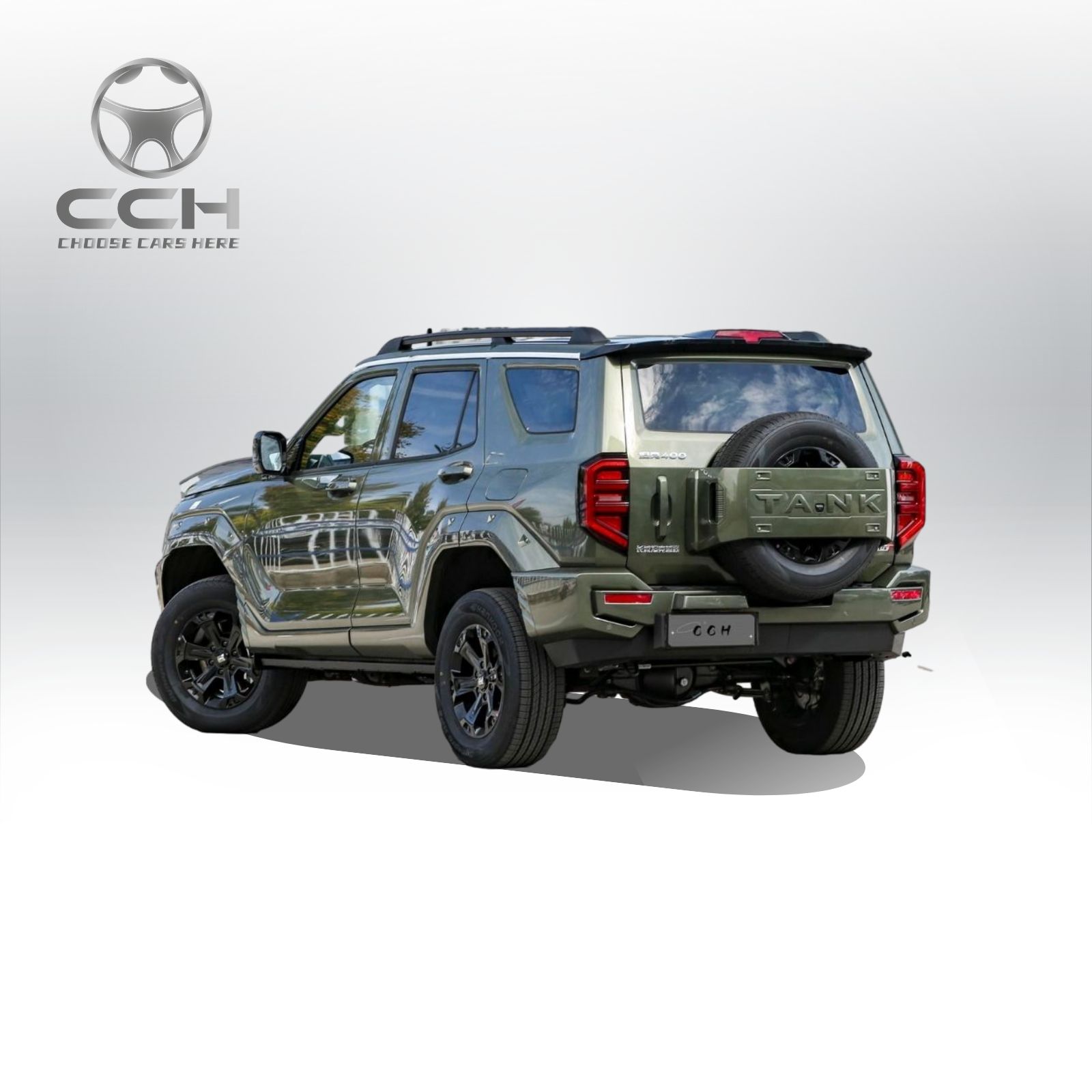 GWM Tank 400 Hi4-T 2024 مع سياج إضافي، سيارة كهربائية هجينة للغاية، سيارة جديدة تعمل بالطاقة الجديدة، سيارات الدفع الرباعي المتوسطة الكبيرة عالية التقنية، أداء فائق على الطرق الوعرة، سيارة EV طراز Tough Guy Style للبيع 4