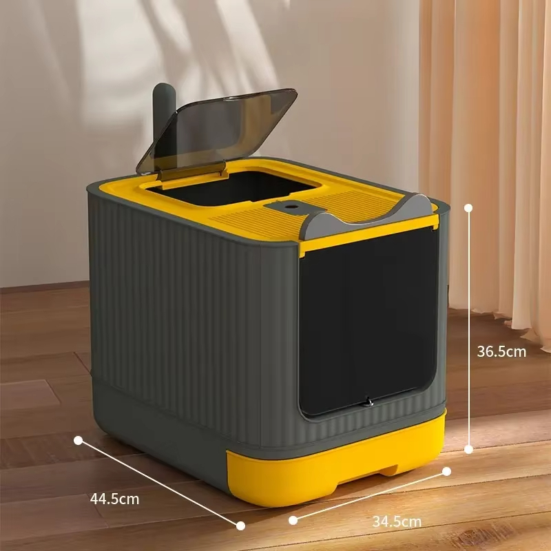 Yellow-New Caja de arena para gatos Caja de arena para gatos & Accesorios Desodorante Inodoro plegable para gatos 1