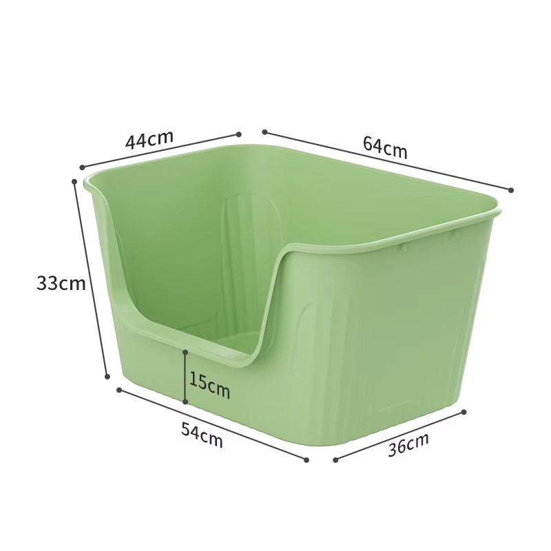 Green-Best Factory Manufacture Cat Clean Up Products Plastic Large Space Cat Toilet Box 1
