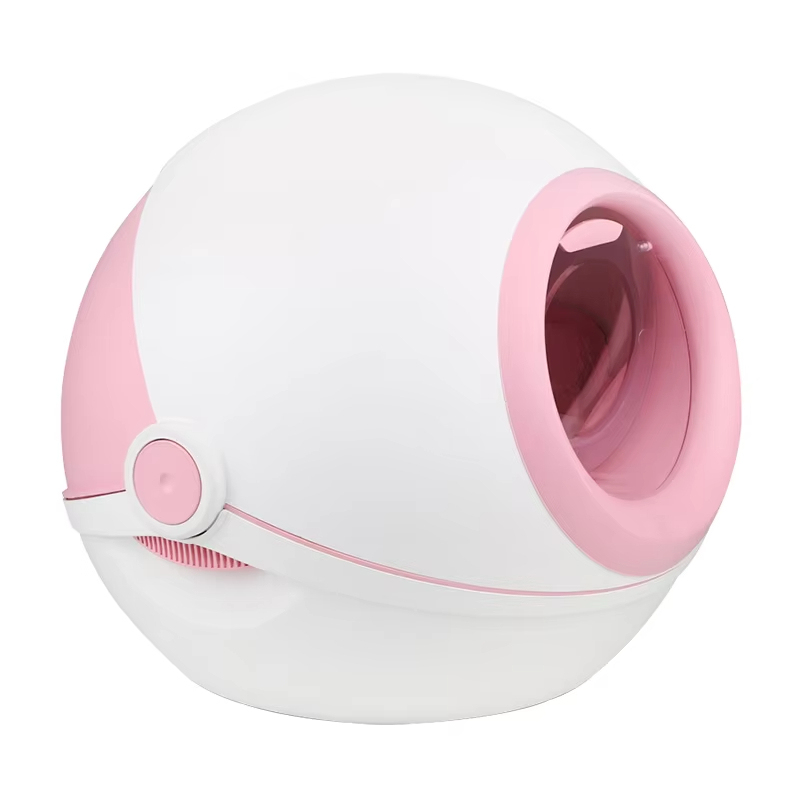 Pink-2024 New cute cat litter box enclosed large cat toilet dissipate odor anti-splashing cat litter box 1