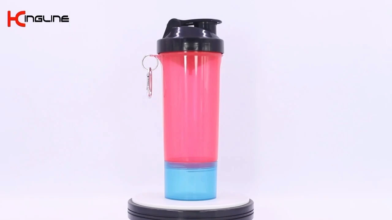 KingLine Kunststoff-Shakerflasche, Trinkflasche mit Sieb zum Ausgehen 1