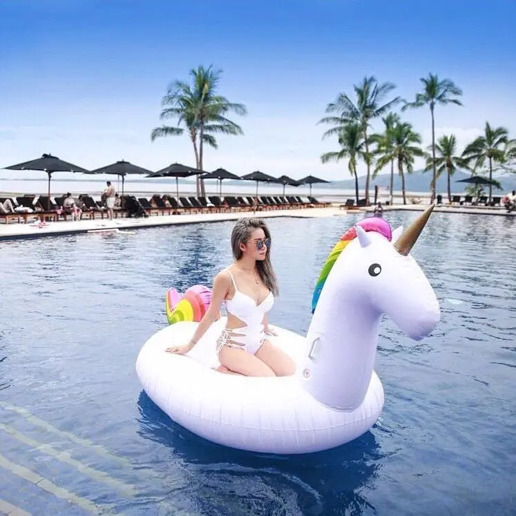 Schwimmen Pool Wasser Spielzeug Riesigen Aufblasbaren Einhorn Pool Float Pvc Aufblasbare Pool Float Floß 5