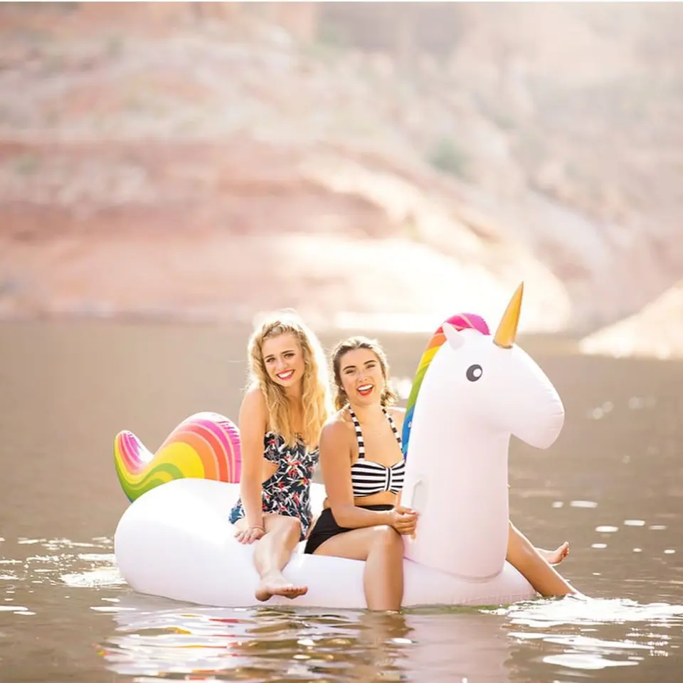 Schwimmen Pool Wasser Spielzeug Riesigen Aufblasbaren Einhorn Pool Float Pvc Aufblasbare Pool Float Floß 4