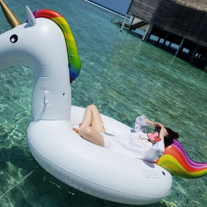 Schwimmen Pool Wasser Spielzeug Riesigen Aufblasbaren Einhorn Pool Float Pvc Aufblasbare Pool Float Floß 3