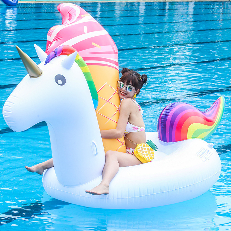 Schwimmen Pool Wasser Spielzeug Riesigen Aufblasbaren Einhorn Pool Float Pvc Aufblasbare Pool Float Floß 2
