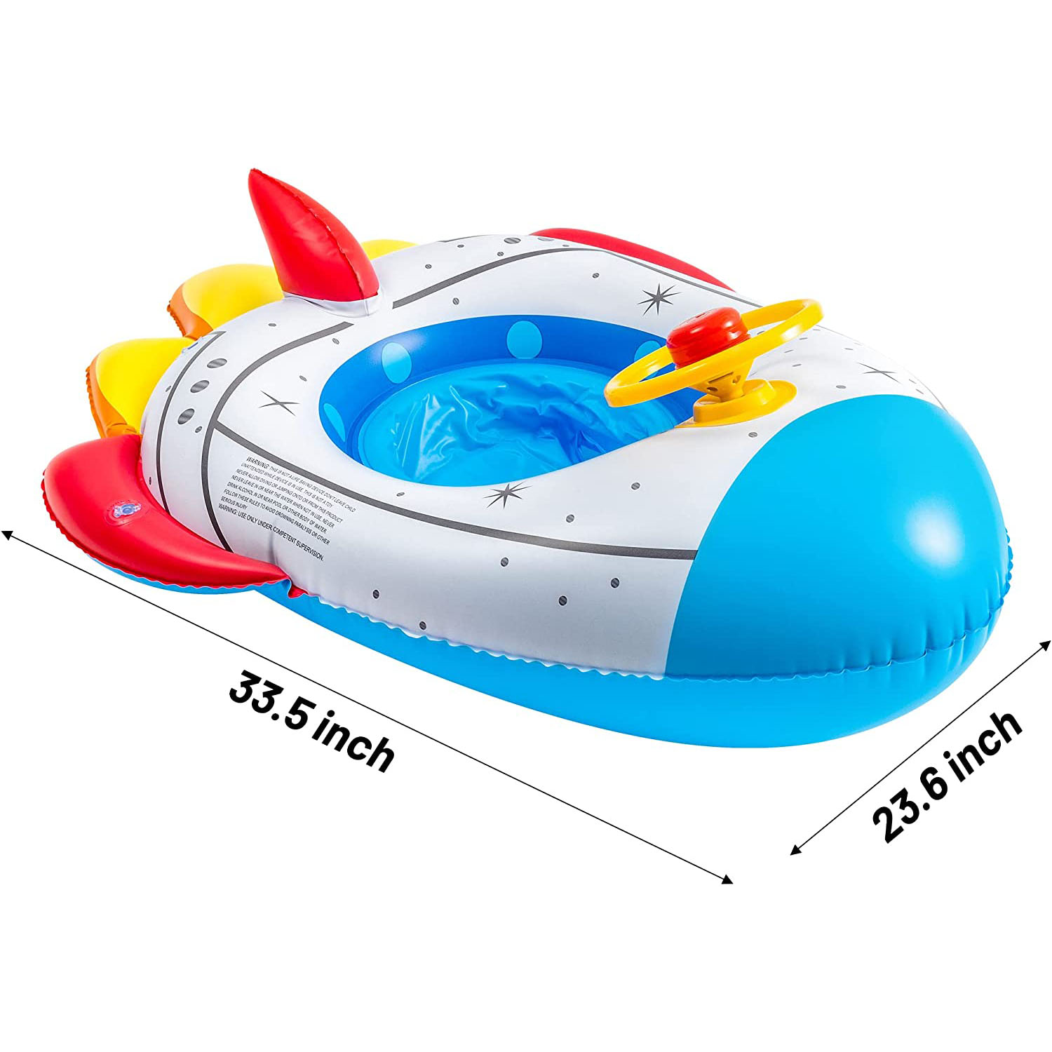 Aufblasbares Raumschiff Baby Kinder Kleinkind Säugling Schwimmsitz Boot Pool Ring 2