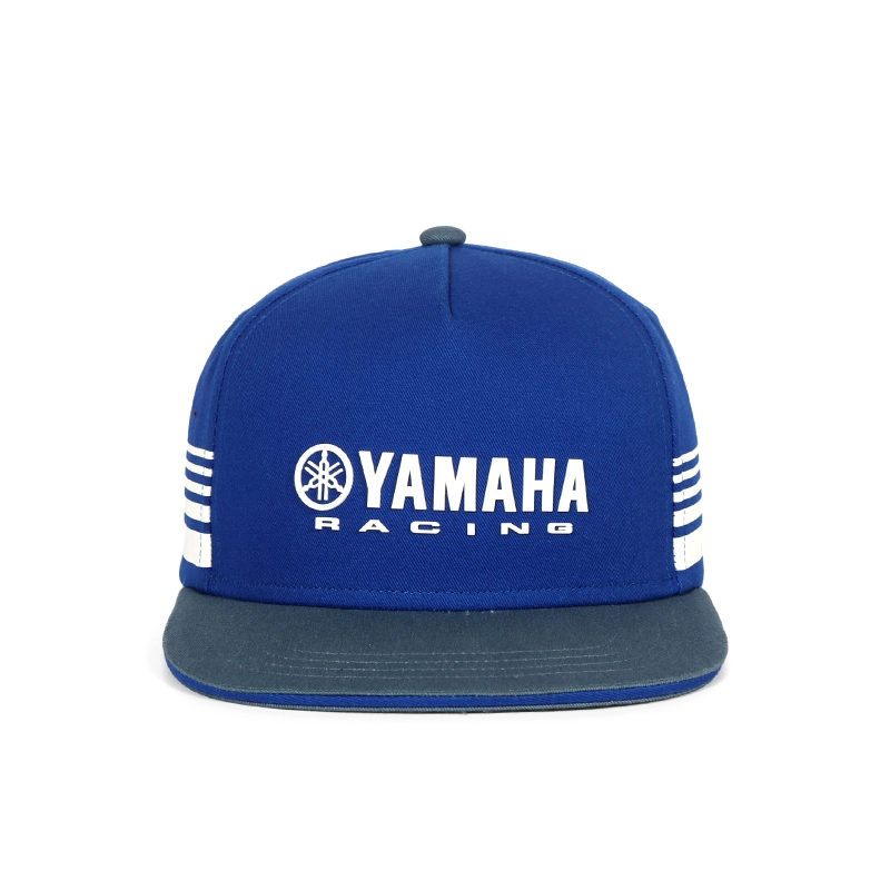 Cappellino snapback da baseball con visiera piatta per adulto Racing Paddock blu con stampa in silicone 3D 1