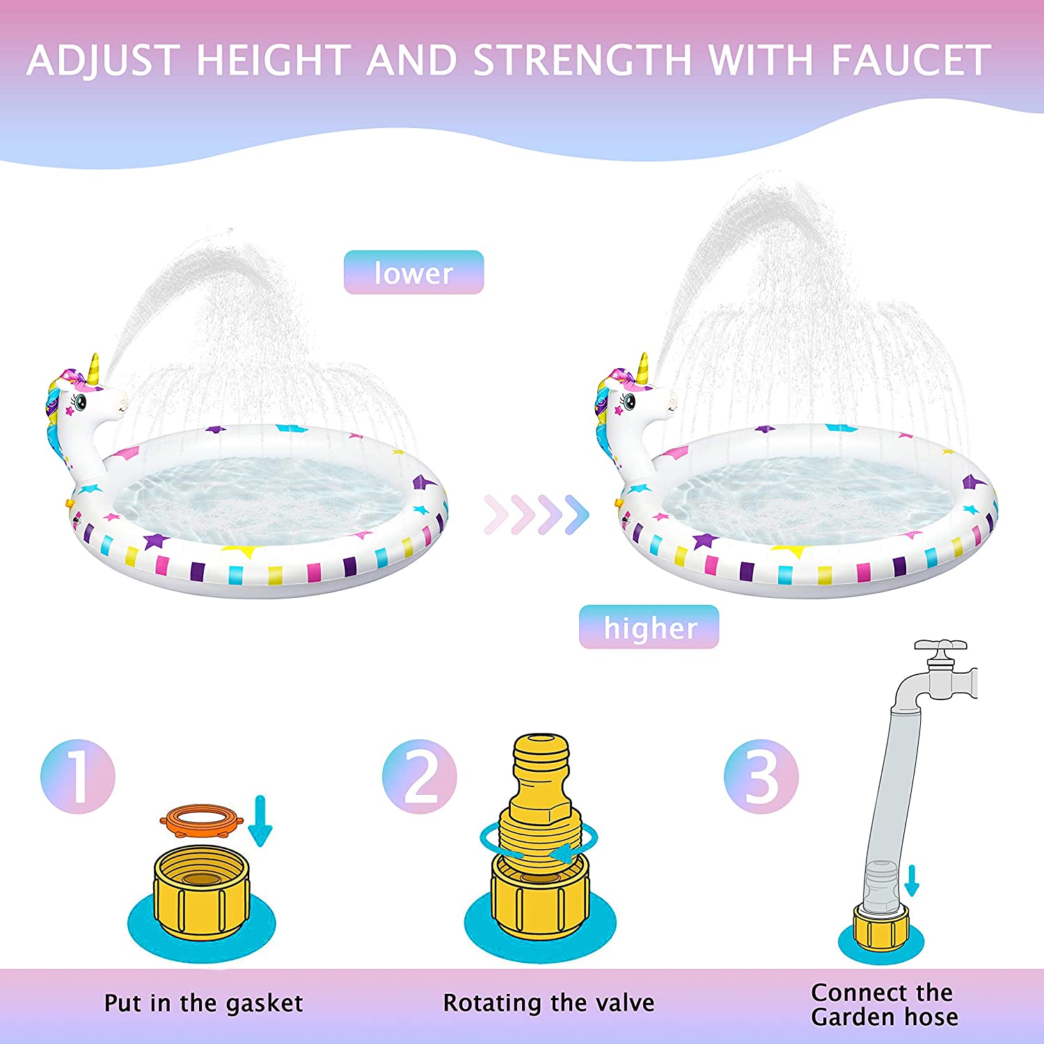 התאמה אישית של ממטרות גינה להשקיה לבריכה שחייה למסיבת מים בקיץ לילדים 6