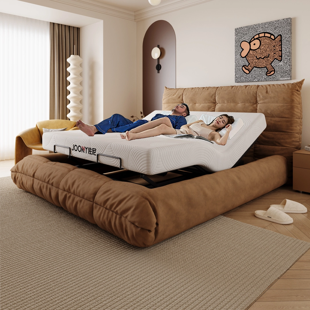 Electric adjustable bed with mattress recliner adjustable bed frame queen foldable adjustable smart bed 1