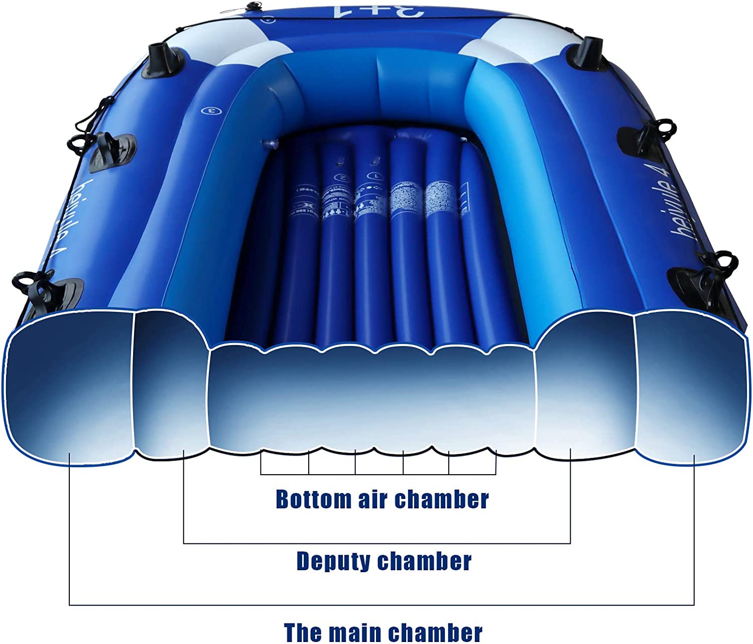 Bateau de pêche gonflable en PVC robuste pour sports nautiques 3