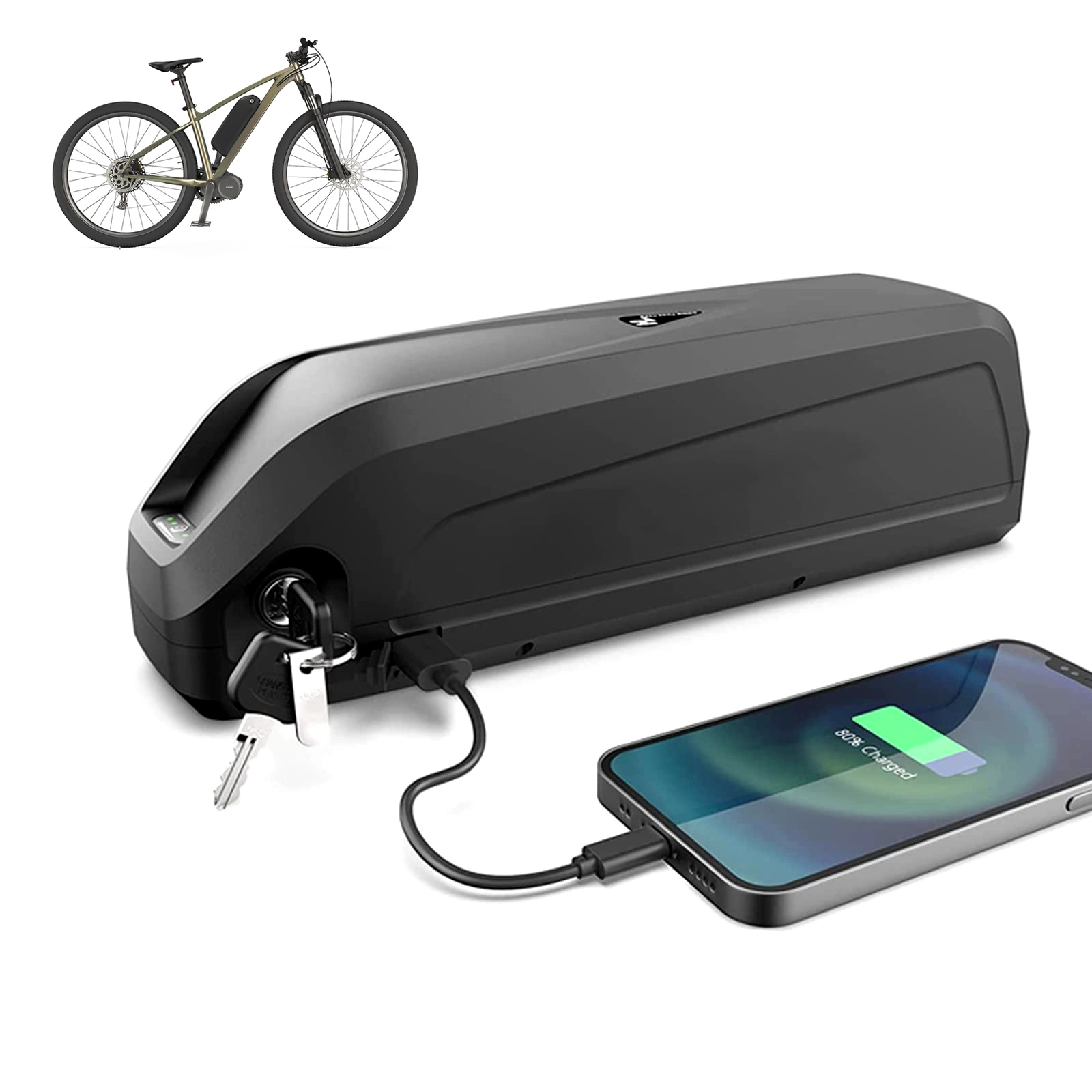 Fabricante original de baterías recargables Hailong de 36 V, 48 V y 52 V con USB. Venta directa de fábrica de baterías para bicicletas eléctricas de montaña de 350 W, 750 W, 1000 W y 1500 W. 1