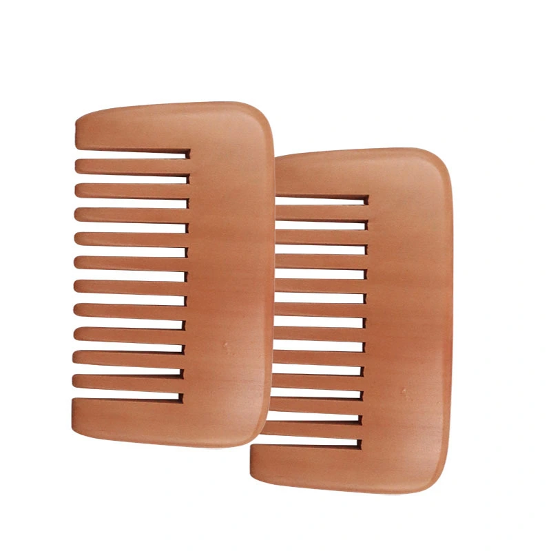 Hot sale wide teeth pear wood beard comb for men's mustache grooming and hair salon 1