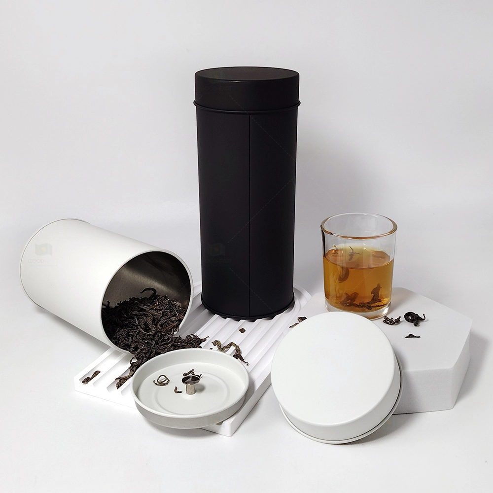 OEM Custom Logo Airtight Food Grade Tea Tin Container Coffee Tea Gift Tin Packaging Metal Tin Box Can 1