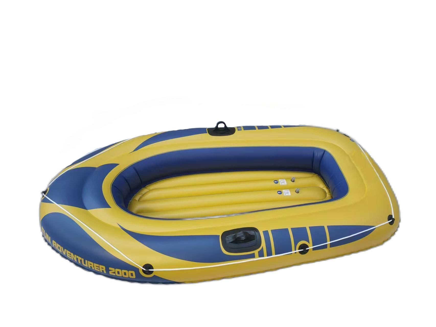 Bateau gonflable, kayak, bateau de pêche pour 2 personnes, capacité de charge 130 kg, boîte en PVC colorée, lacs, rivières 4