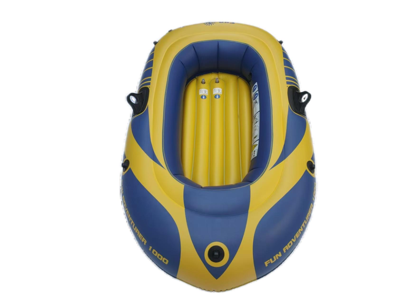 Bateau gonflable, kayak, bateau de pêche pour 2 personnes, capacité de charge 130 kg, boîte en PVC colorée, lacs, rivières 2