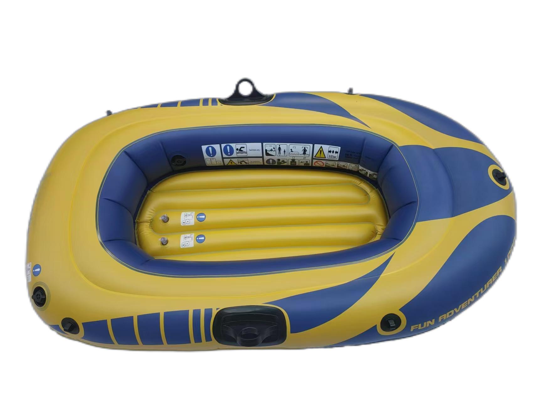 Bateau gonflable, kayak, bateau de pêche pour 2 personnes, capacité de charge 130 kg, boîte en PVC colorée, lacs, rivières 1