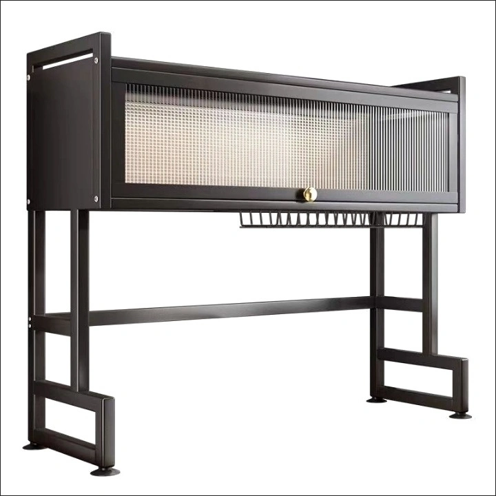 Évier de cuisine support de rangement comptoir ménage évier bol armoire multi-fonction anti-poussière armoire porte bol plateau stockage drain 1