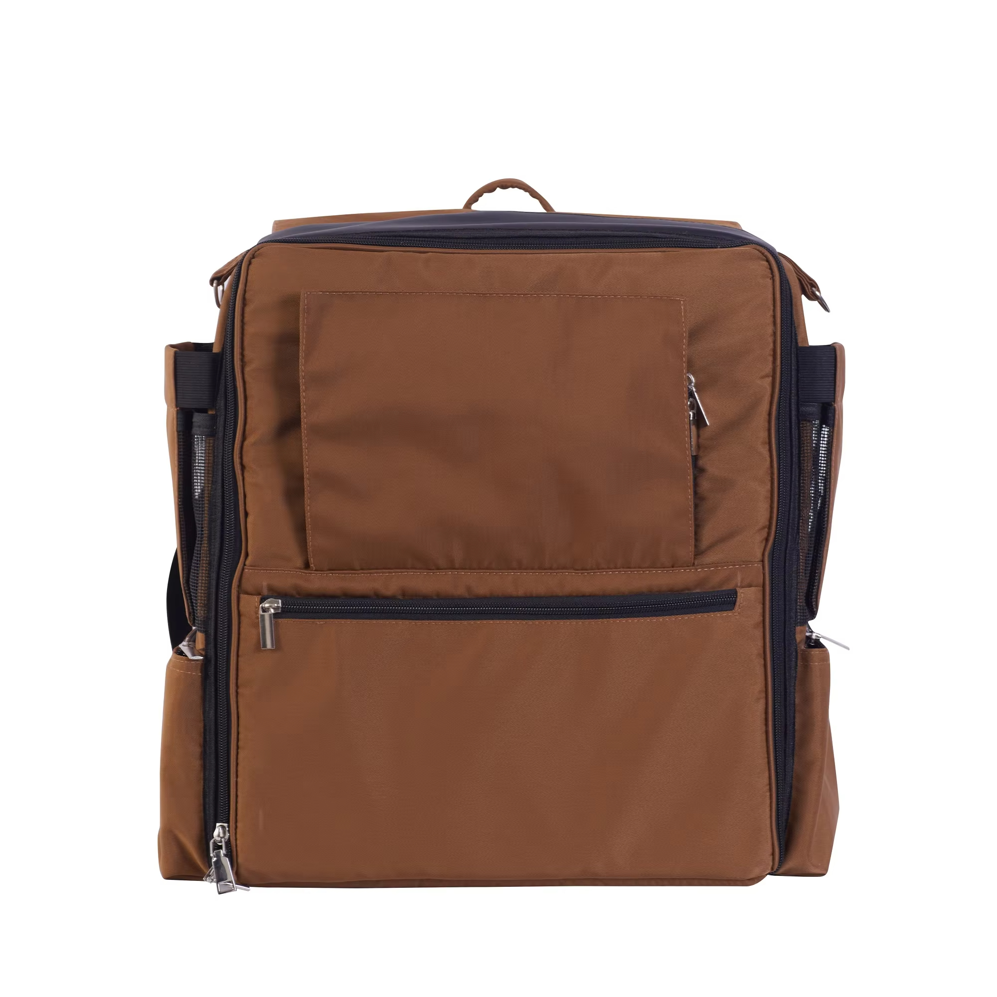 Brown-Multifunction Pet Carrier Backpack Airline Approved Pet Carrier bag for Small Dogs Cats Puppies 1