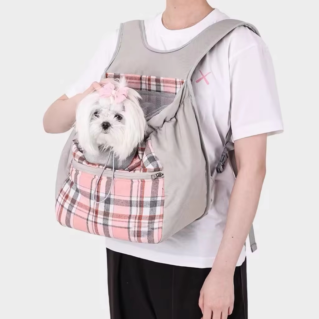 Pink-Dog Carrier Rugzak Dierendraagtas voor kleine middelgrote honden Katten Reistas Voorverpakking Ademend Verstelbaar 1