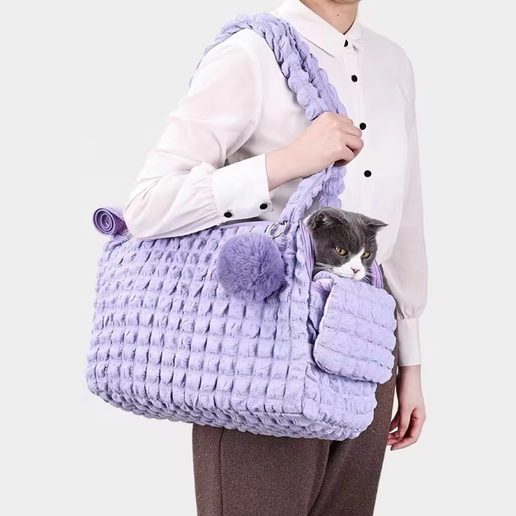 Purple-2024 Latest BLESSING Pet Tote Breathable handbag bag pet Outdoor Portable 1