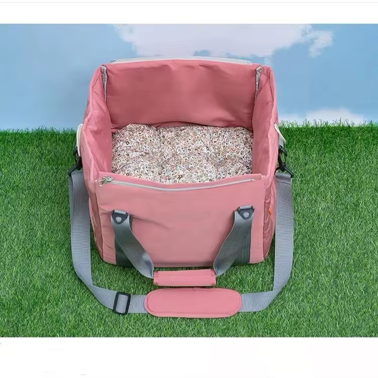 Pink-custom Single Shoulder Bag for Dog Outdoor Travel Waterproof Dog Crossbody Bag 1