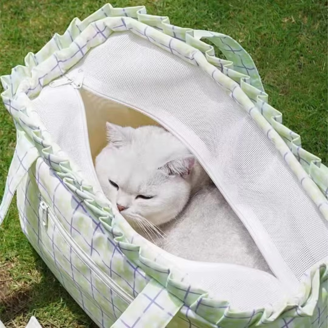Groen-schattige Outdoor Travel Pet Schoudertas voor Katten Puppy Carrier Wandeltassen 1