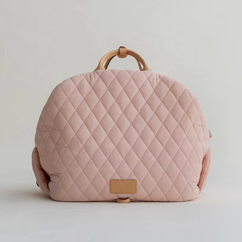 Pink-New Style Pet Dog Car Seat Booster Multi-Function Dog Fashion Luxury Casual Carrier Tote Bag Customized 1
