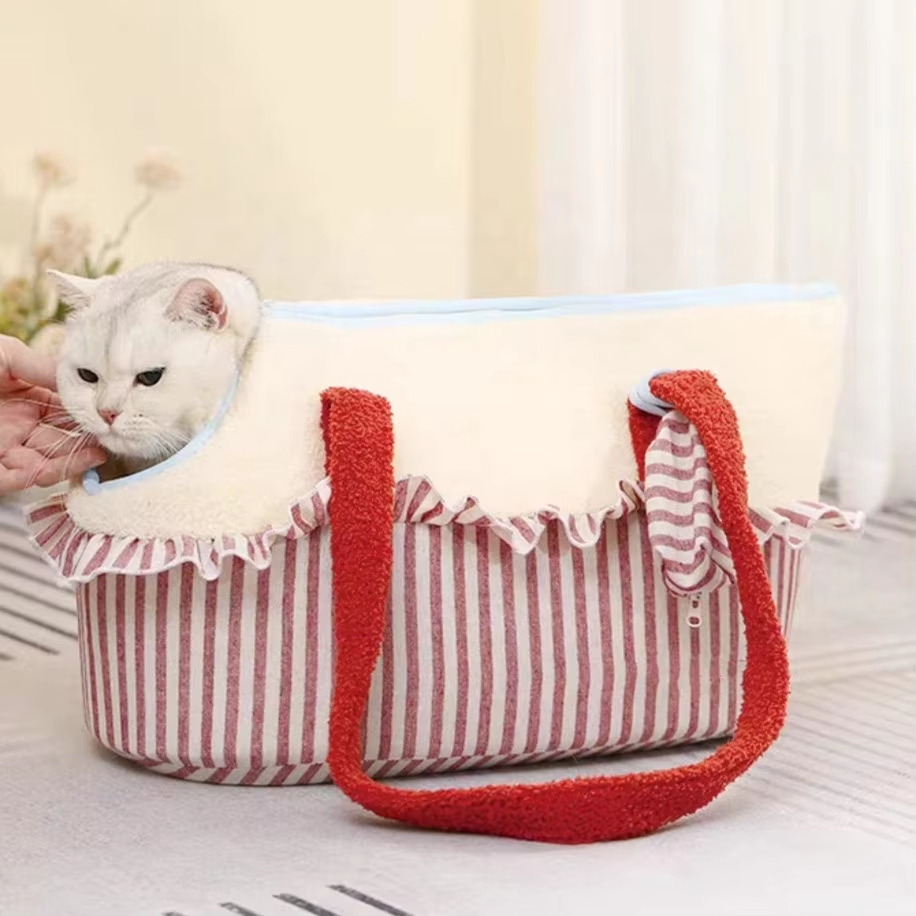 Red-Outdoor Pet Portable Bag Puppy Carrier Bag Luxury Detachable & Comfortable Cat Bag 1