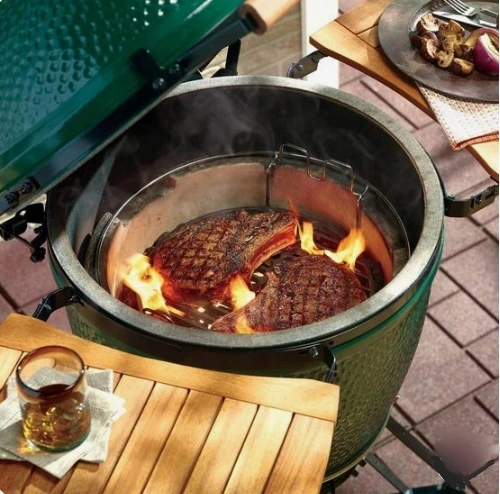 MCD Carrello per alimenti con griglia a carbone da 18 pollici, carrello da tavolo senza fumo, grande griglia per barbecue commerciale in ceramica Kamado 1