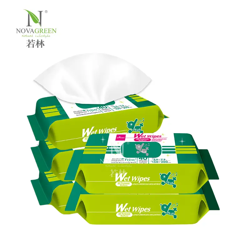 Lingettes humides multi-usages tout usage, parfum d’alcool, lingettes nettoyantes pour tissus, tissus humides, lingettes humides pour les mains et le visage pour peaux sensibles 40 unités 1