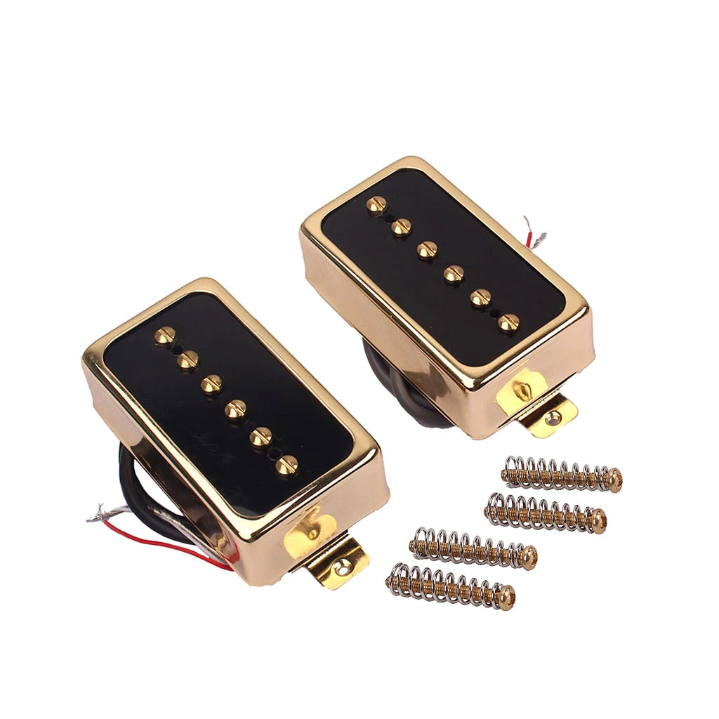 Ensemble de micros Alnico 5 personnalisés en or noir, vente en gros, P90 pour guitare électrique 1