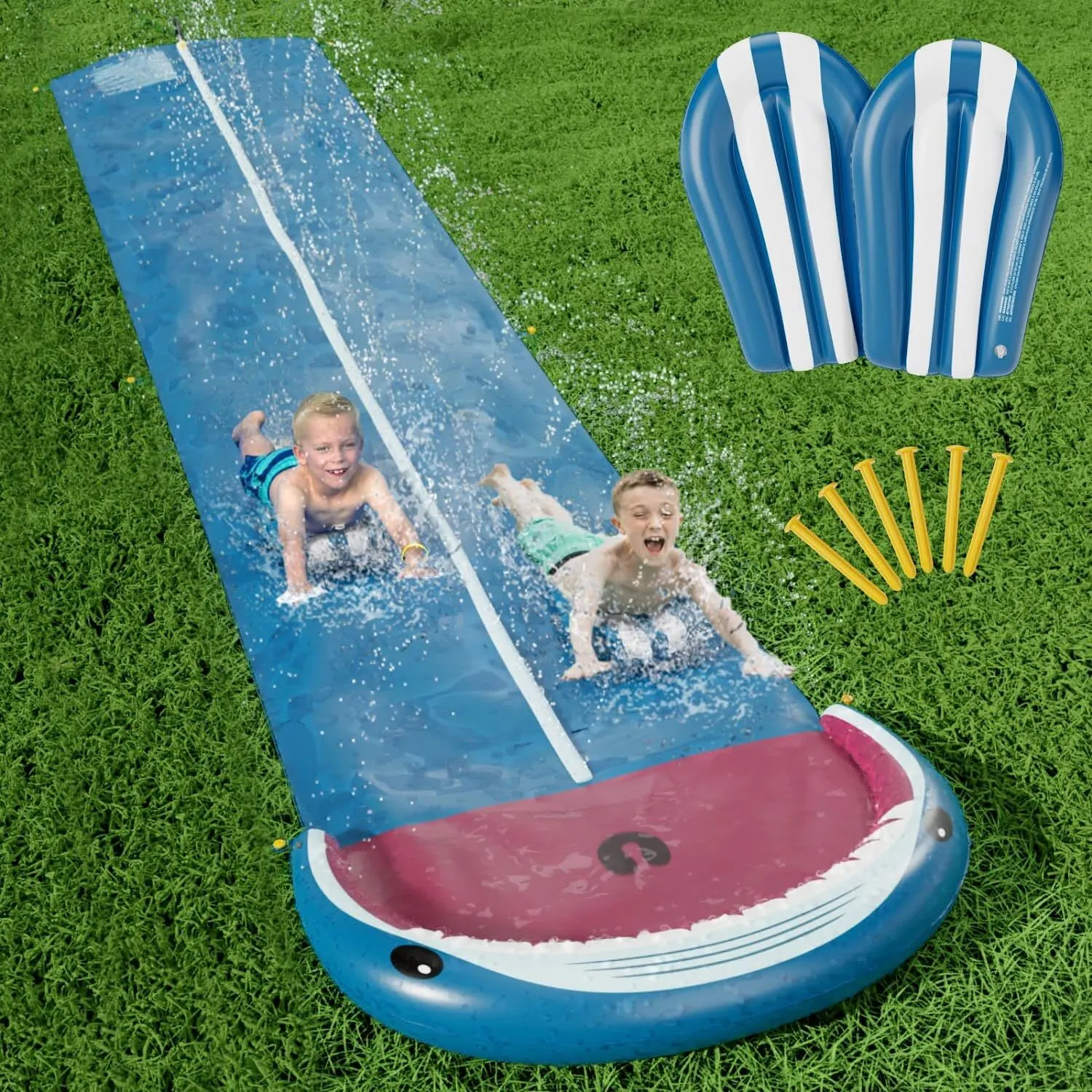Inflatable Kids Slip And Slide Summer Water Toy Glide Pad For Backyard Garden Lawn 1