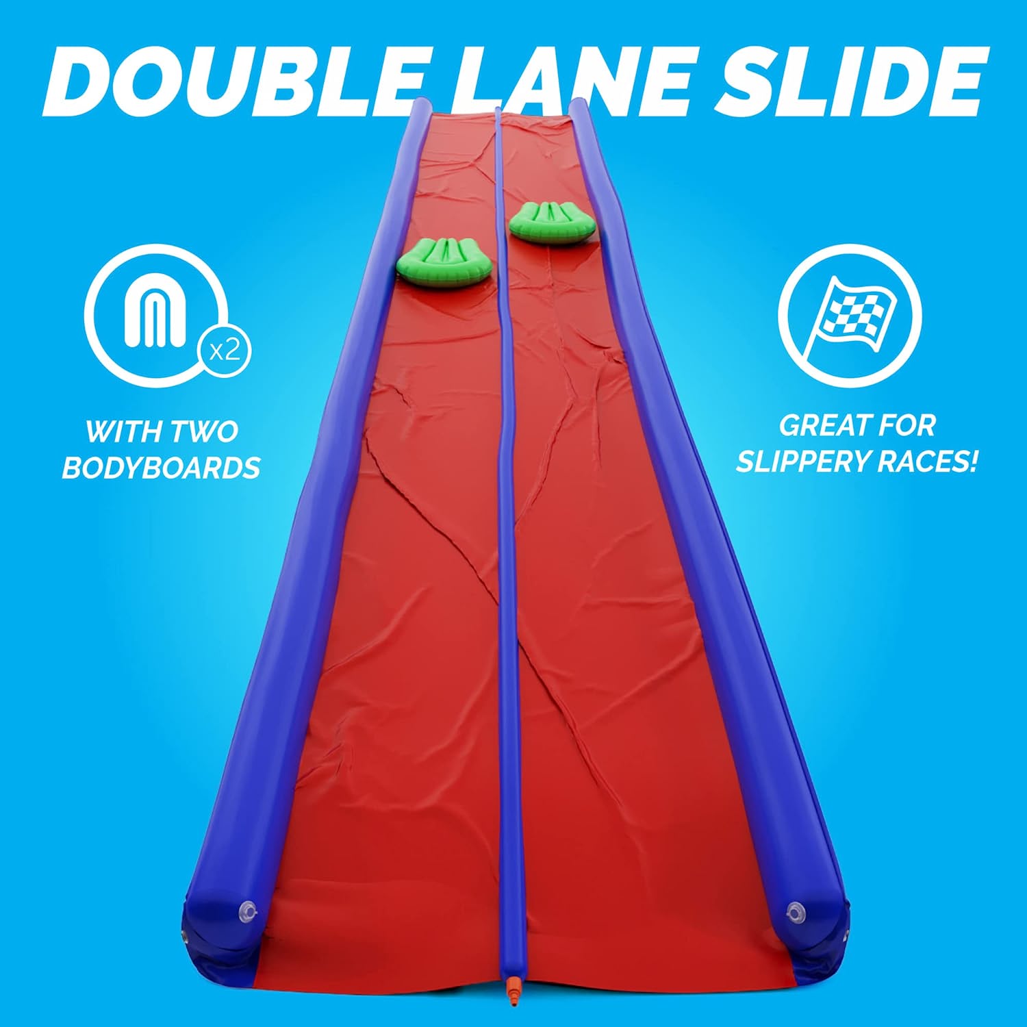 Toboágua inflável para crianças e adultos, jardim de corrida, toboáguas individuais, tapete de verão, brinquedos aquáticos com spray 3