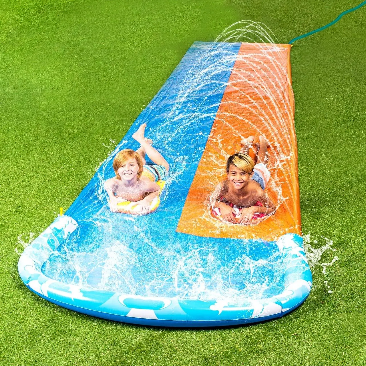 Water Slide Lane Slip Summer Toy with Build in Sprinkler for Backyard and Outdoor Water Toys Play 1