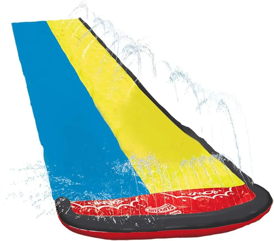 Outdoor Garden Racing Double Water Slides Mat Summer Spray Water Toys Inflatable Water Slide for Kids Adults 1