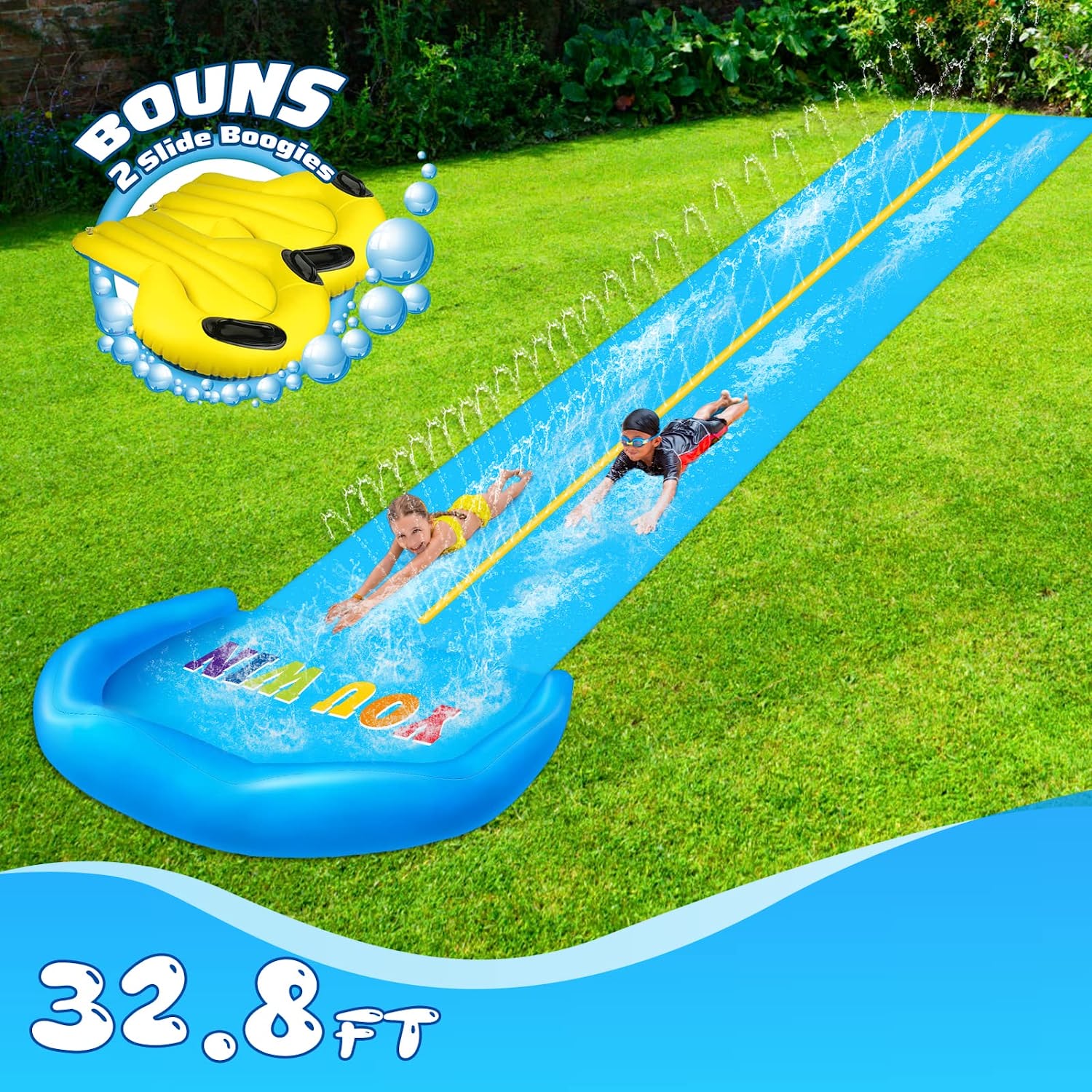 Inflatable Garden Racing Water Park Slides Mat Summer Spray Water Toys Water Slide for Outdoor Grass Game 4