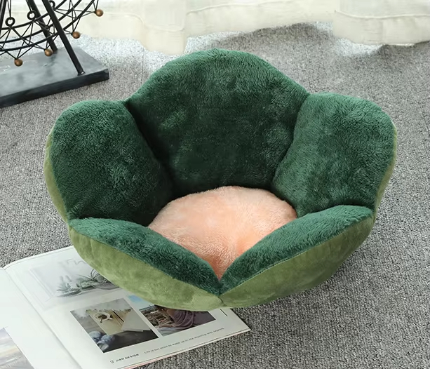 Green-Flower Shape Winter Warm Soft Dogs Nest Pet Supplies Dog Pet Bed Kennel  Dog Mat 1